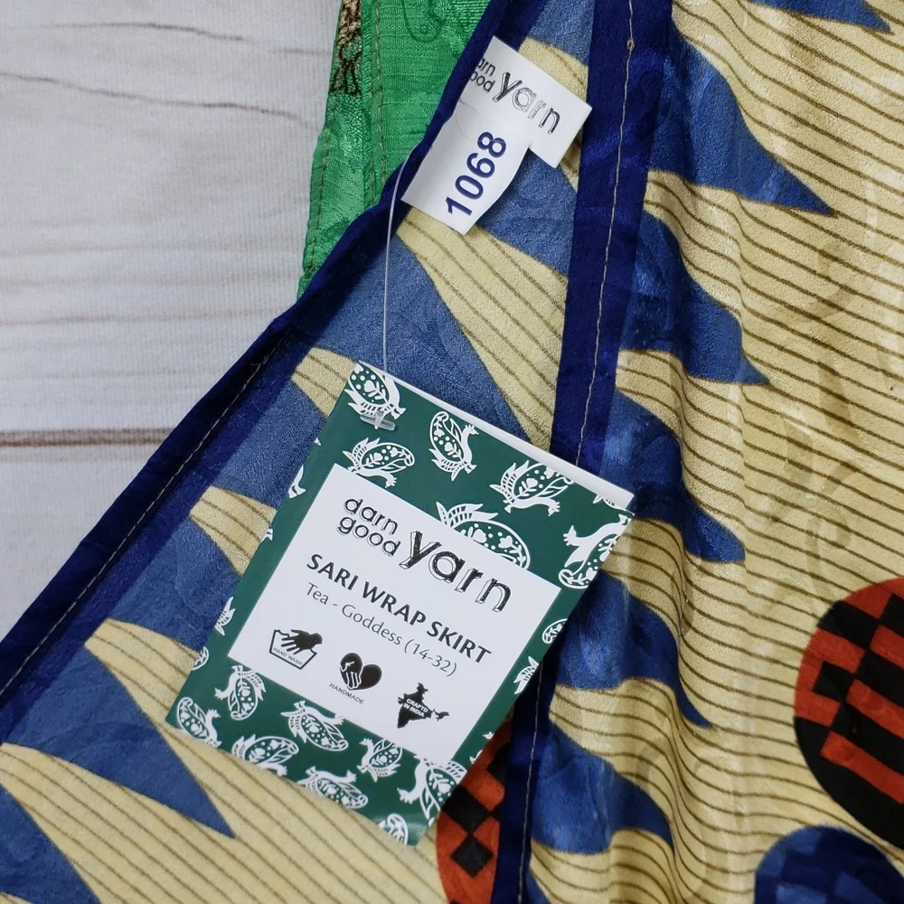 Darn Good Yarn Sari Silk Wrap Skirt Tea Goddess - Picture 7 of 16